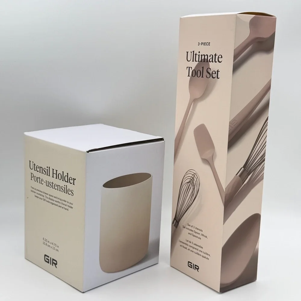 GIR Utensil Holder and 3-Piece‎ Ultimate Tool Set Tan Silicone NEW